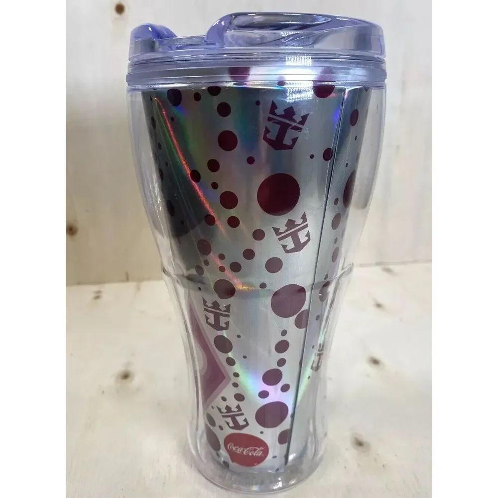 Royal Caribbean Cruise Line Coca Cola‎ Cup Red Purple Tumbler With Screw Lid